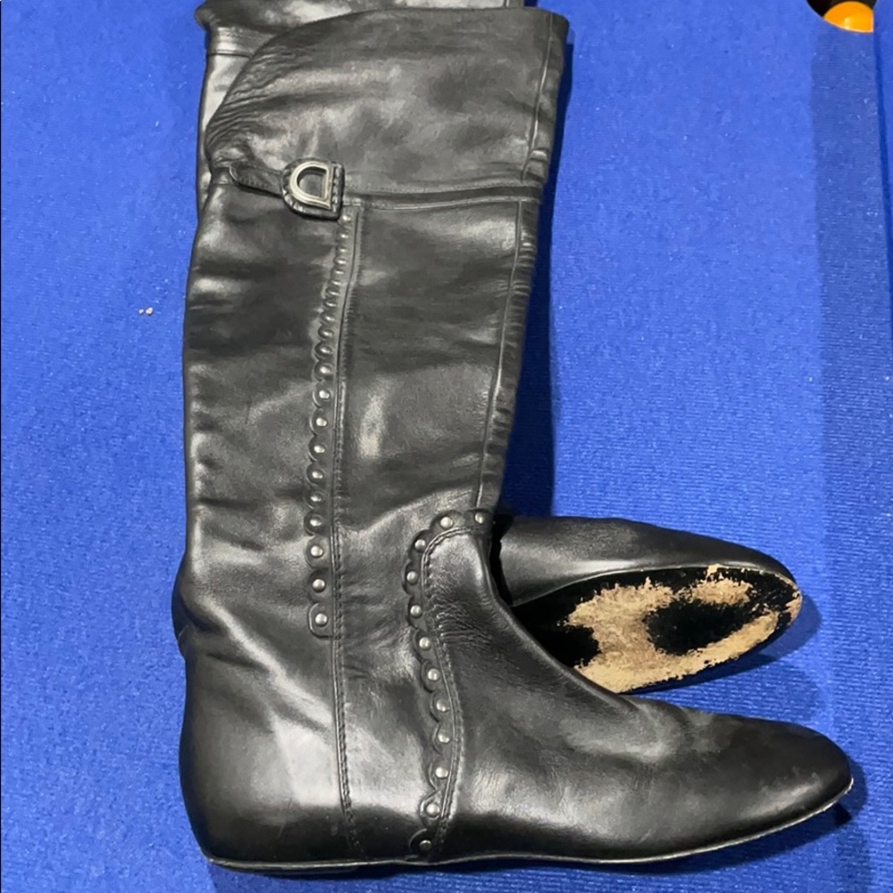 Dior black over the knee boots